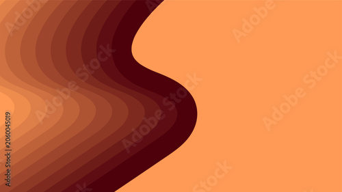 Εκτύπωση καμβά Warm brown and orange abstract background with dimensional gradient waves