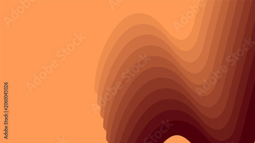 Foto Warm brown and orange abstract background with dimensional gradient waves
