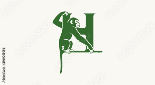Green Gorilla Logo Design with Letter G.