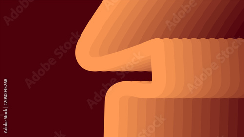 Εκτύπωση καμβά Warm brown and orange abstract background with dimensional gradient waves