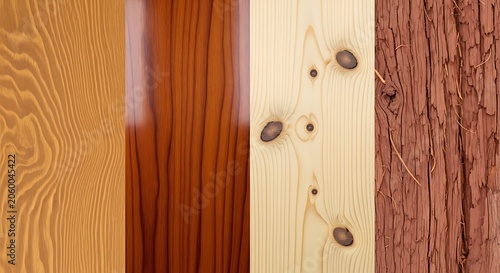 Wooden planks with knots and holes on natural oak surface texture background