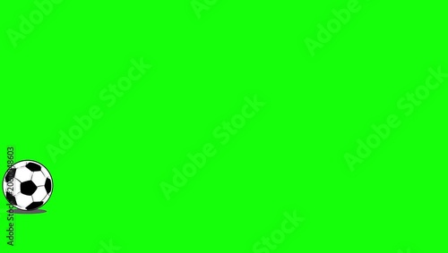 Soccer Flying with Ball on on Green Screen