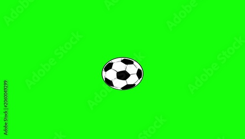 Soccer Animated with Ball Isolated Green Screen Stock Video
