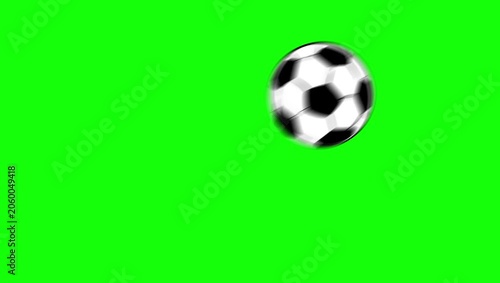 Professional Soccer Flying with Ball Green Screen Element