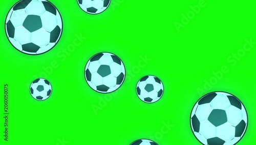 Soccer Moving on on Green Screen