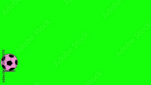 Professional Soccer Flying with Ball Green Screen Element
