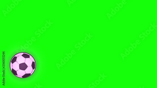 Soccer Animated with Ball on Green Screen Chroma Key Background