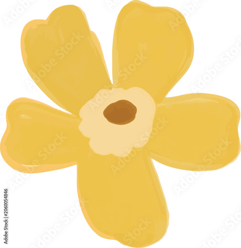 Hand Painted Floral Bloom Element Illustration