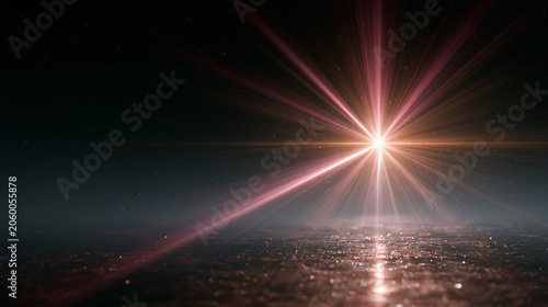 Rose Pink and Champagne Cinematic Anamorphic Lens Flare