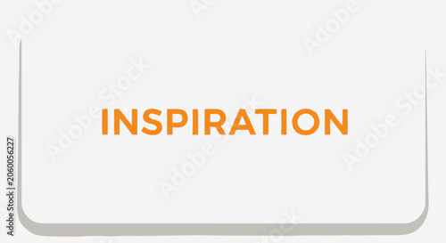 Word inspiration in bold orange typography on a clean light gray rounded card