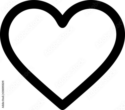 Photos Simple Outline Heart Icon on White Background
