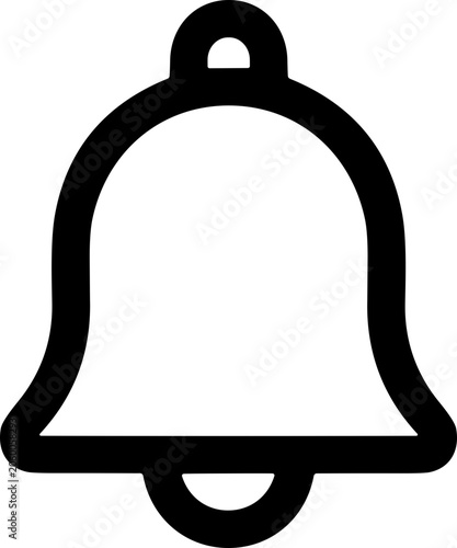Simple black outline bell icon on white background