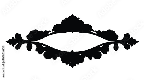 Scrollwork divider crafted with elegant curves and gothic inspiration serves as a versatile accent for luxury branding and sophisticated page layouts.