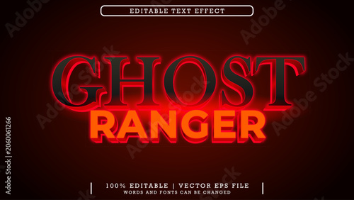 Ghost Ranger Editable Text Effect with Neon Glow and Shadow for Horror and Fantasy Design Projects