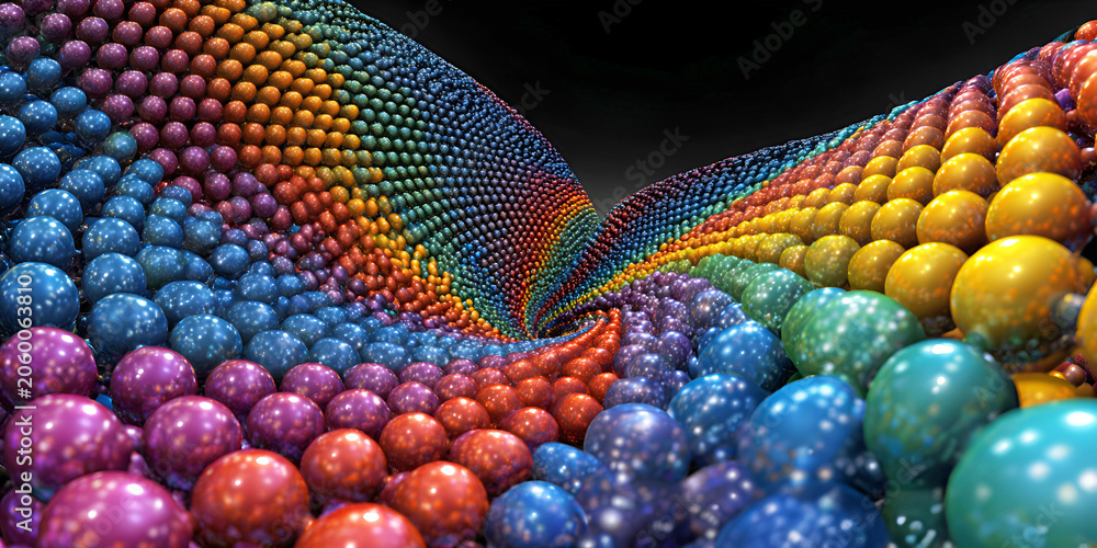 Naklejka premium The Chromatic Sphere Vortex: A Spiral of Color, Depth, and Living Geometry, ai generated.