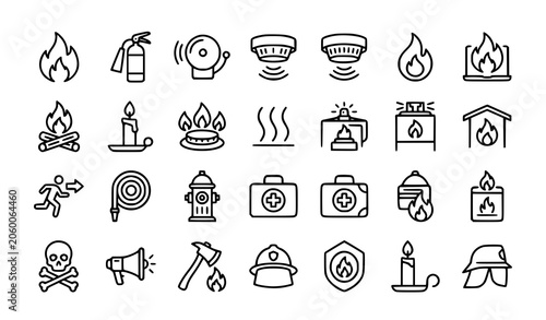 Foto Fire safety icons set