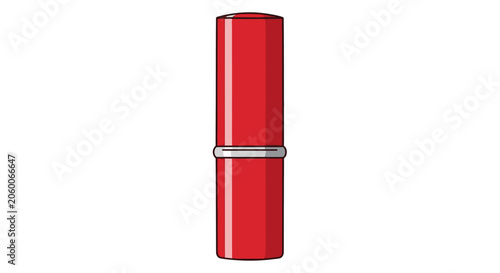 Sleek red lipstick tube with silver accent on clean white background