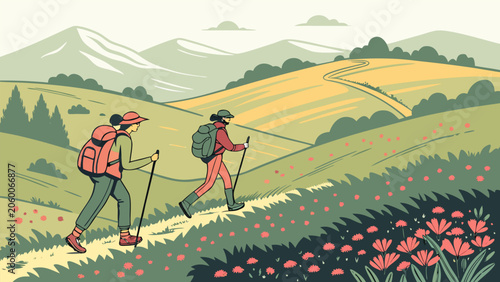 Adventure seekers hiking through mountains, embracing fitness, friendship, and unforgettable travel experiences.