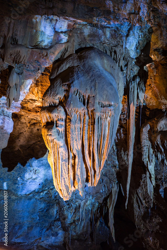 Concrétions imitant une pieuvre dans une grotte développées au contact de dolomies et du calcaire. Grotte de Trabuc, grotte aux 100 000 soldats, Mialet proche Anduze, Cévennes, Gard