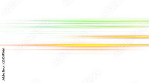 Transparent PNG of glowing neon speed lines in green and gold with dynamic light streaks overlay effect for futuristic motion backgrounds and abstract energy design streak background fast technology