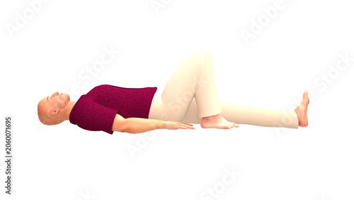фотографія Human Profile Supine Unilateral Knee Flexion Isolated Alpha