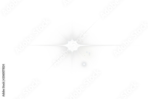 Fotografía Bright white star light flare transparent png overlay with glowing effect and sh