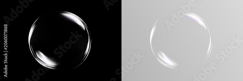 Photos Transparent png of two realistic isolated soap bubbles with glossy reflections a