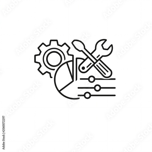 Premium Settings Gear Outline Vector System Configuration Icon