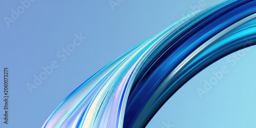 Abstract Blue Swirls of Light and Color Flowing Gracefully.