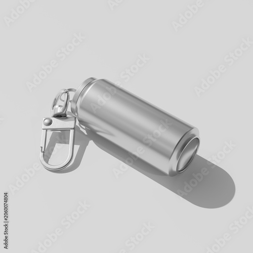 Can keyring mockup. 3D rendering