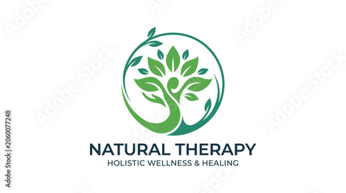 Natural Therapy Holistic Wellness Logo Design.