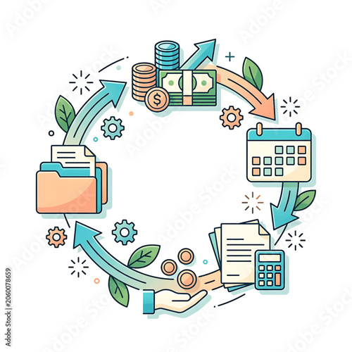 Financial planning and management process cycle.