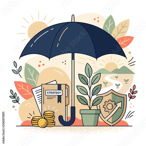 Financial protection and security concept.