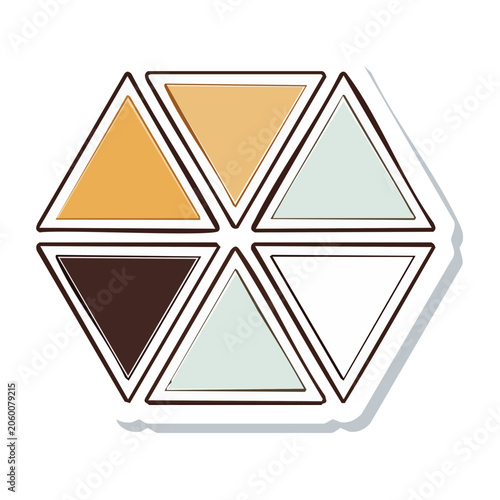 Hexagonal Pattern with Triangles in Flat Design