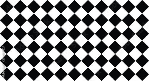 Black and white diamond chess pattern background. Abstract geometric checkered diamonds texture backgrounds