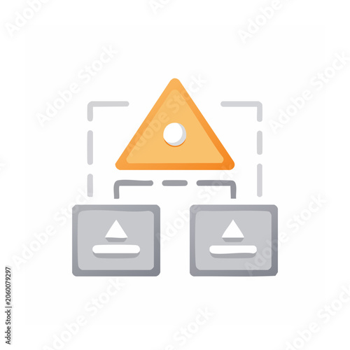 Warning triangle icon with keyboard keys