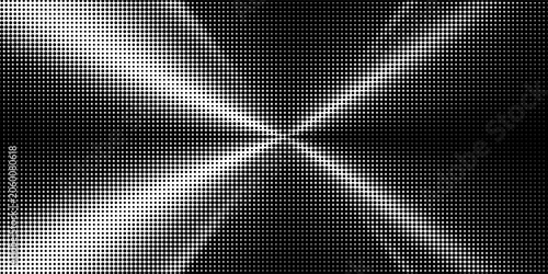 Slika na platnu Halftone Radial Light Cross Abstract Black and White Background Texture