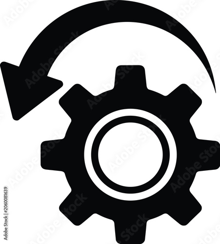 Gear icon with circular arrow for process optimization and update