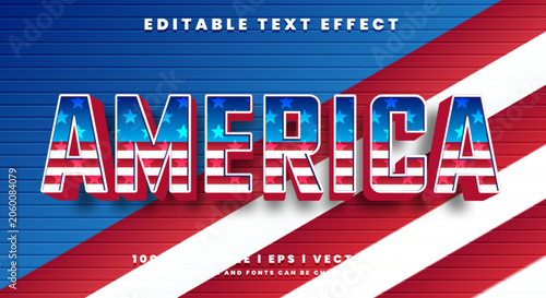 america 3d text effects