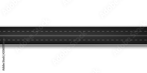 Fotografía Straight Horizontal Road Highway Vector Element with Asphalt Texture and Lane Ma