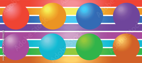 Fotografie A vibrant and modern abstract digital illustration featuring a series of glossy