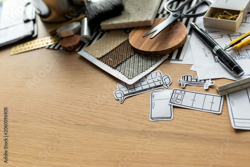 Foto Interior design tools and samples