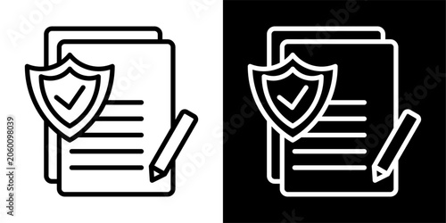 insurance icon black and white styl collections