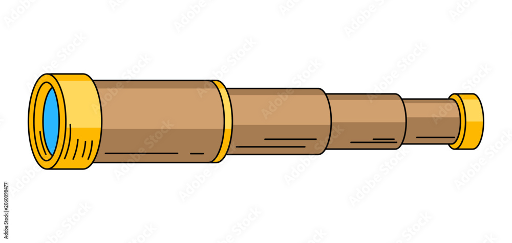 Naklejka premium Nautical telescope. Travel and tourism symbol. Retro style conceptual illustration.