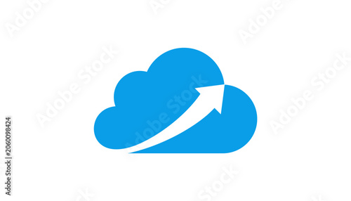 creative cloud grow arrow logo vector symbol design illustration