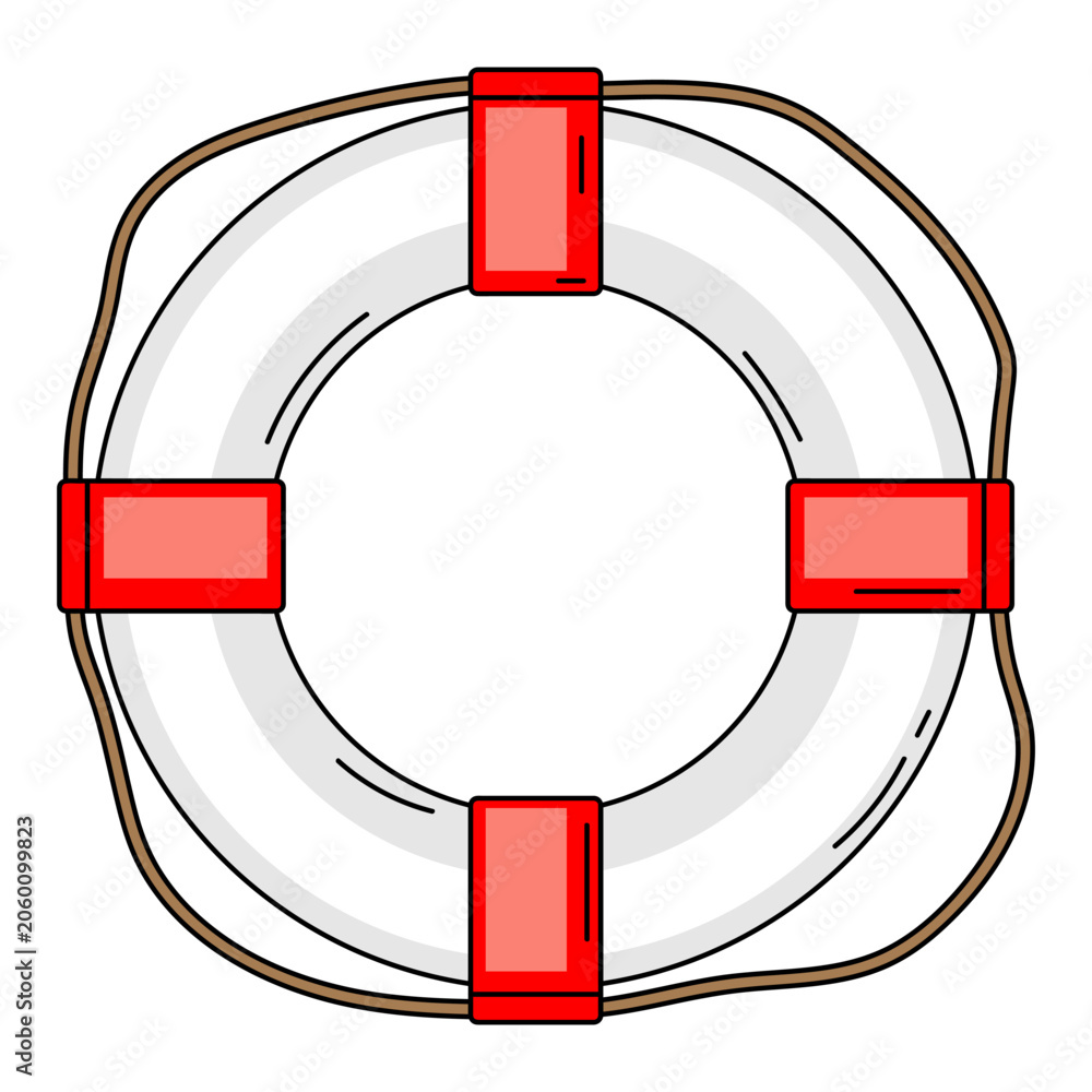 Naklejka premium Nautical life preserver. Travel and tourism symbol. Retro style conceptual illustration.