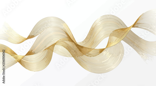 Φωτογραφία Abstract golden flowing lines