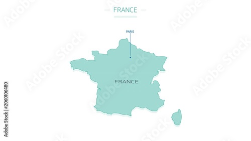 Animated element of geographic infographics - map of France