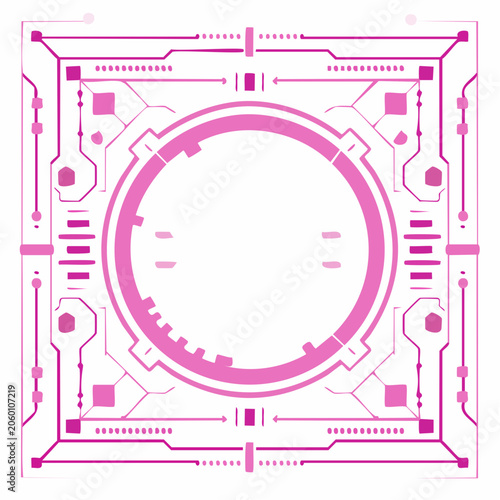 Pink Futuristic HUD Interface Element