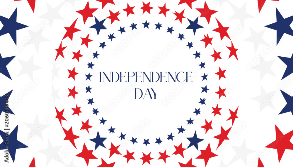 Obraz premium Red and blue star pattern celebrating American Independence Day holiday event